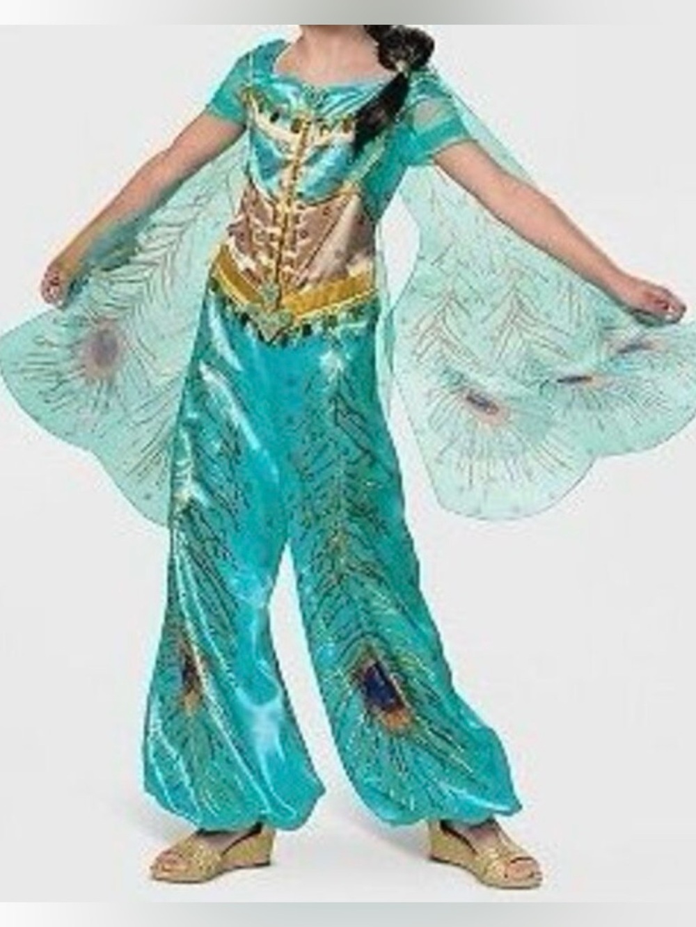 Disney Jasmine Halloween Costume dress up Aladdin 2019 Sz S (4-6X)